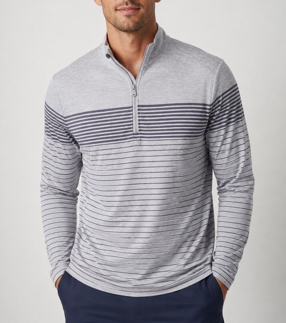 Vineyard Vines Men’s OUTLET Striped Performance Quarter-Zip Size XXL